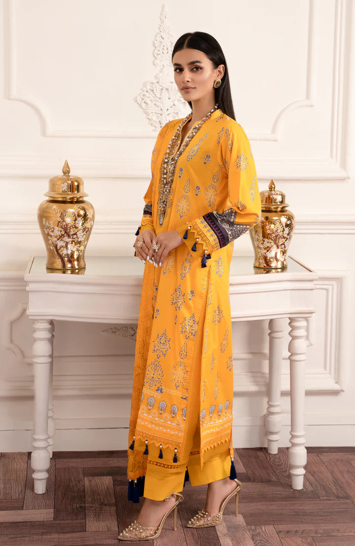 Sunshine Bloom By Al Zohaib Unstitched 3 Piece Digital Printed Cambric Suit with Bamber Chikankari Dupatta - Summer Collection