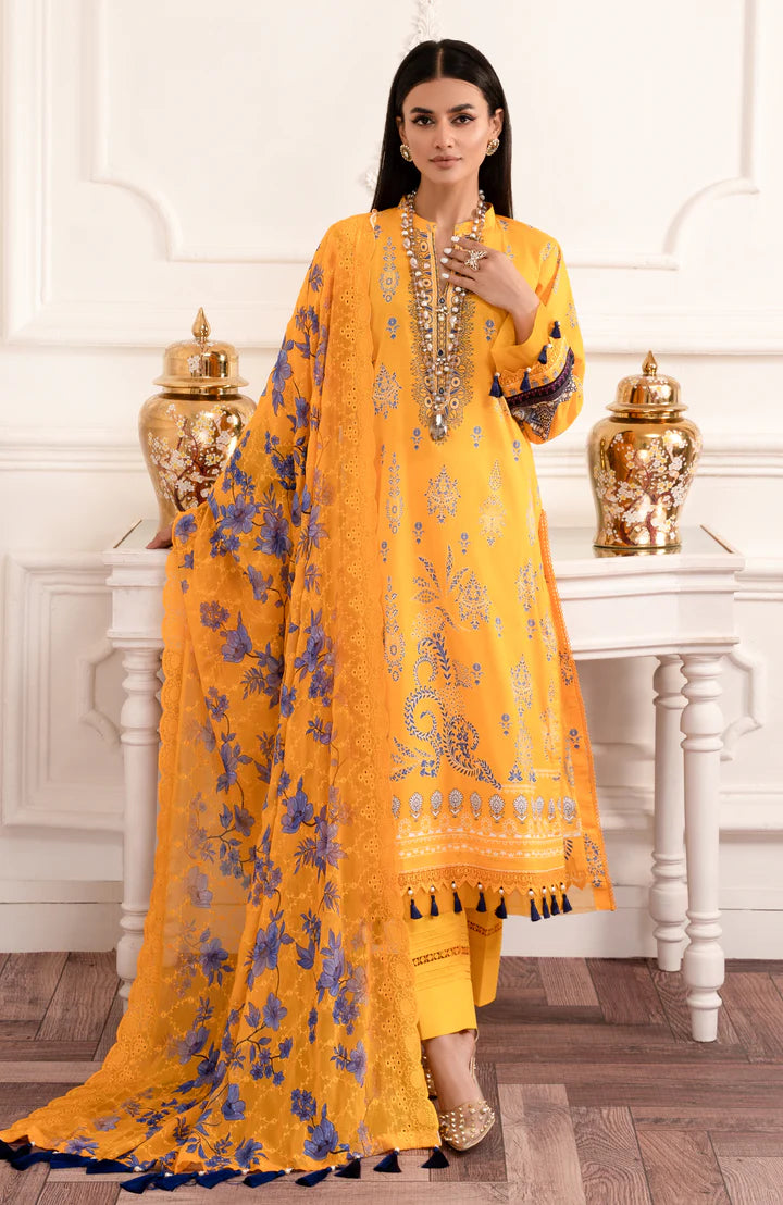 Sunshine Bloom By Al Zohaib Unstitched 3 Piece Digital Printed Cambric Suit with Bamber Chikankari Dupatta - Summer Collection