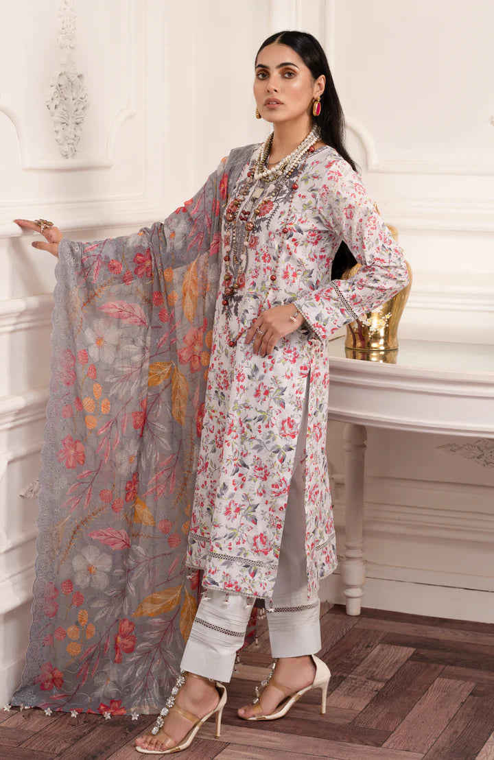 Sunshine Bloom By Al Zohaib Unstitched 3 Piece Digital Printed Cambric Suit with Bamber Chikankari Dupatta - Summer Collection