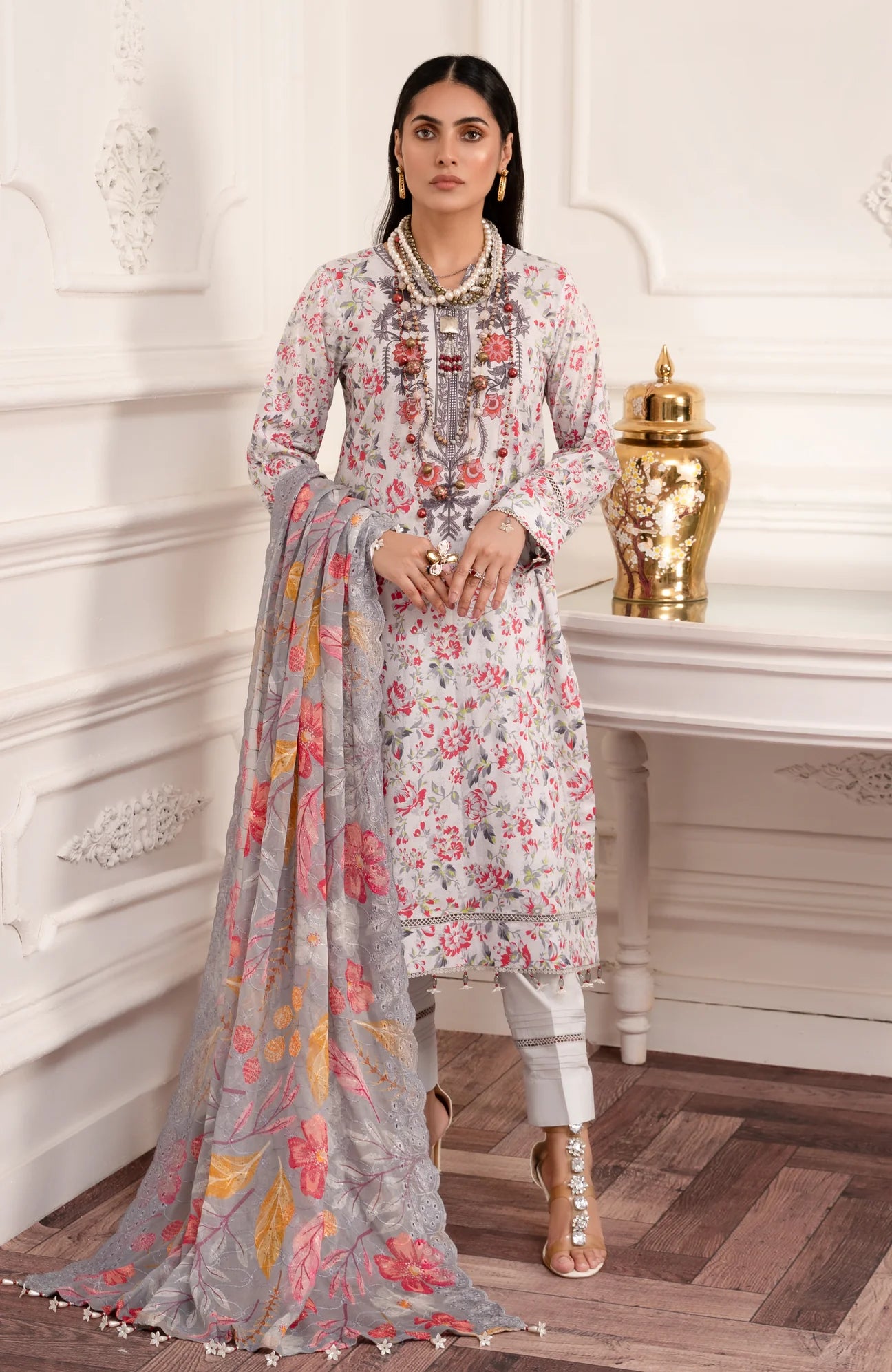 Sunshine Bloom By Al Zohaib Unstitched 3 Piece Digital Printed Cambric Suit with Bamber Chikankari Dupatta - Summer Collection