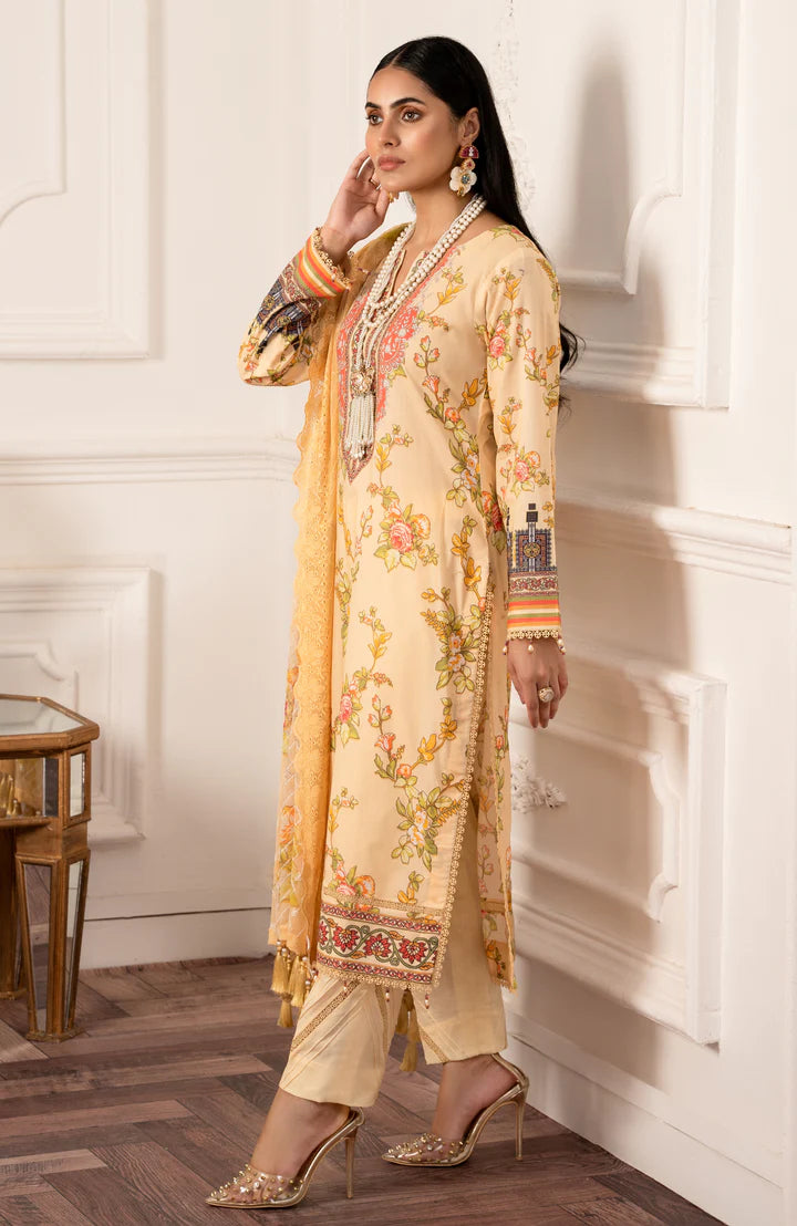 Sunshine Bloom By Al Zohaib Unstitched 3 Piece Digital Printed Cambric Suit with Bamber Chikankari Dupatta - Summer Collection