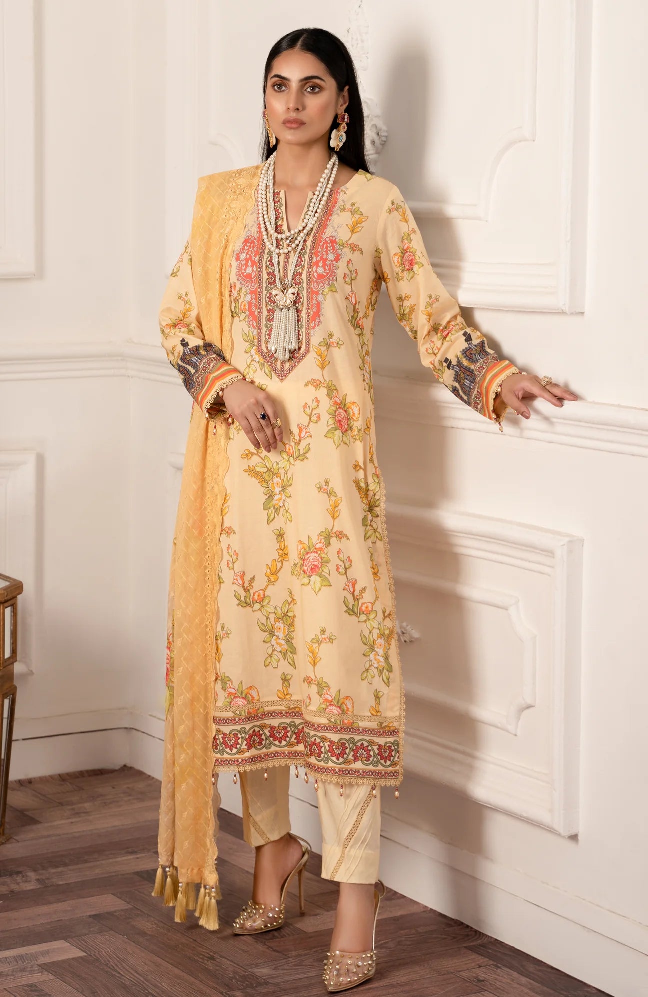 Sunshine Bloom By Al Zohaib Unstitched 3 Piece Digital Printed Cambric Suit with Bamber Chikankari Dupatta - Summer Collection