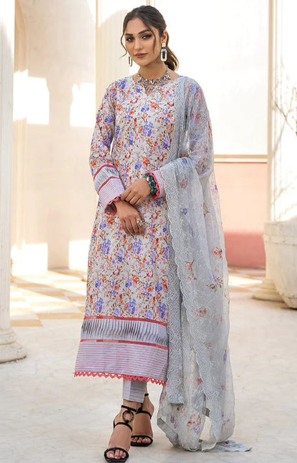 Sunshine Bloom By Al Zohaib Unstitched 3 Piece Digital Printed Lawn Suit with Bamber Chikankari Dupatta - Summer Collection