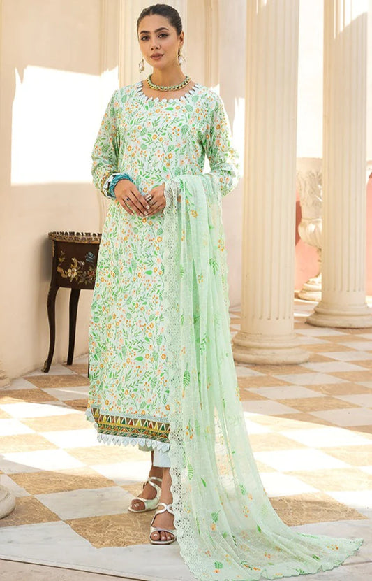 Sunshine Bloom By Al Zohaib Unstitched 3 Piece Digital Printed Lawn Suit with Bamber Chikankari Dupatta - Summer Collection