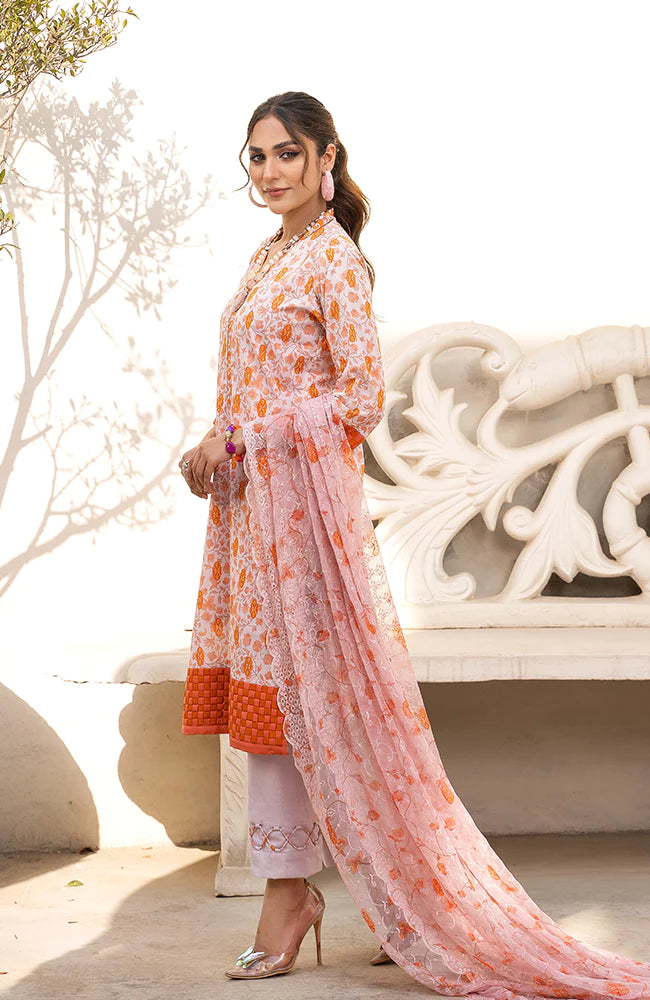 Sunshine Bloom By Al Zohaib Unstitched 3 Piece Digital Printed Lawn Suit with Bamber Chikankari Dupatta - Summer Collection