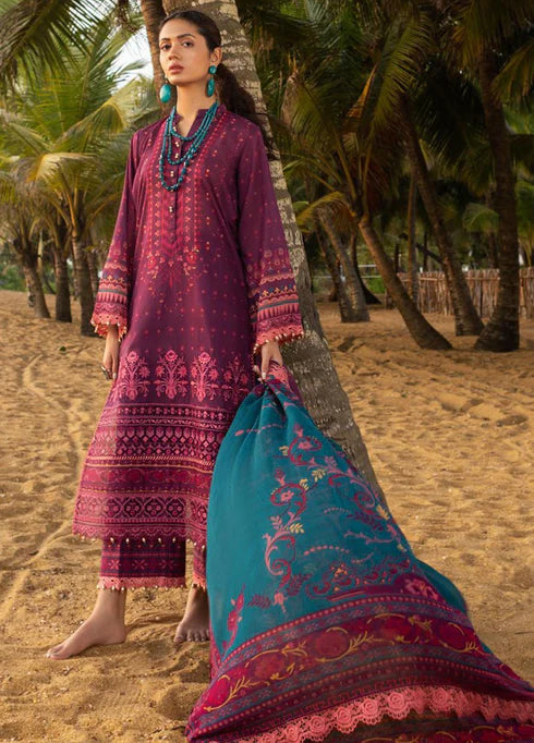 Tahra By Zainab Chottani Unstitched 3 Piece Embroidered Lawn Suit TZC22SS TROPIC LUSH 3B - Spring / Summer Collection Brand Mafia by Zonash