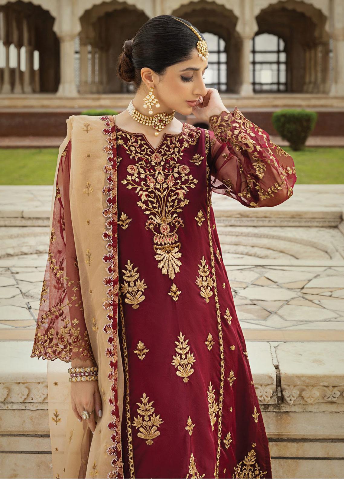 Tahra By Zainab Chottani Unstitched 3 Piece Embroidered Suit TZC23LF D-01 - Jahanara - Luxury Festive Collection Brand Mafia by Zonash