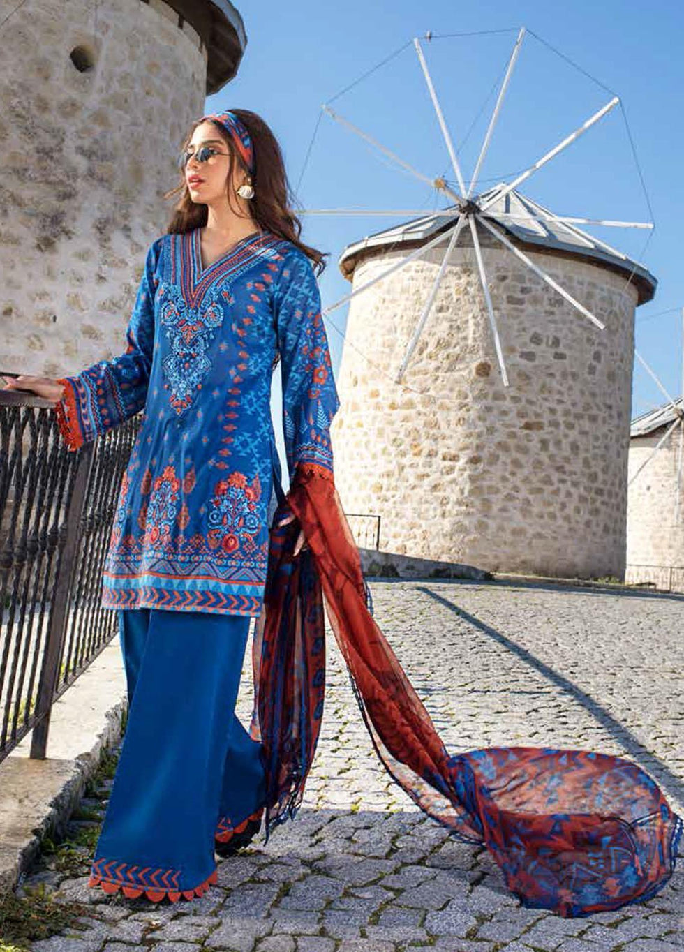 Tahra by Zainab Chottani Unstitched 3 Piece Embroidered Lawn Suit TZC21L 10B RUSTIC GLAM - Summer Collection Brand Mafia by Zonash