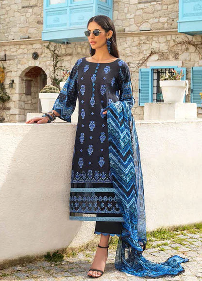 Tahra by Zainab Chottani Unstitched 3 Piece Embroidered Lawn Suit TZC21L 4B BLOOMING BLUES - Summer Collection Brand Mafia by Zonash