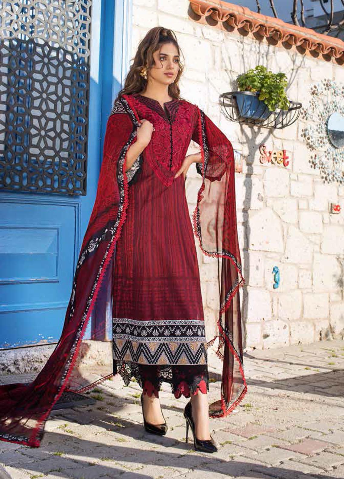 Tahra by Zainab Chottani Unstitched 3 Piece Embroidered Lawn Suit TZC21L 7B STUNNER NUMBER - Summer Collection Brand Mafia by Zonash