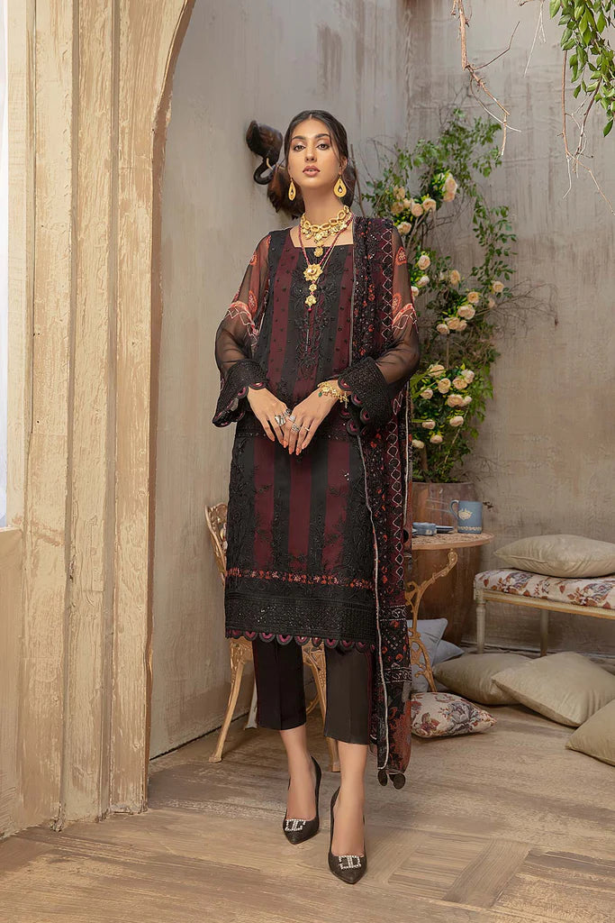 Vasl by Charizma Stitched 3 Piece Embroidered Chiffon Suits VSL-16 - Luxury Formal Collection Brand Mafia by Zonash