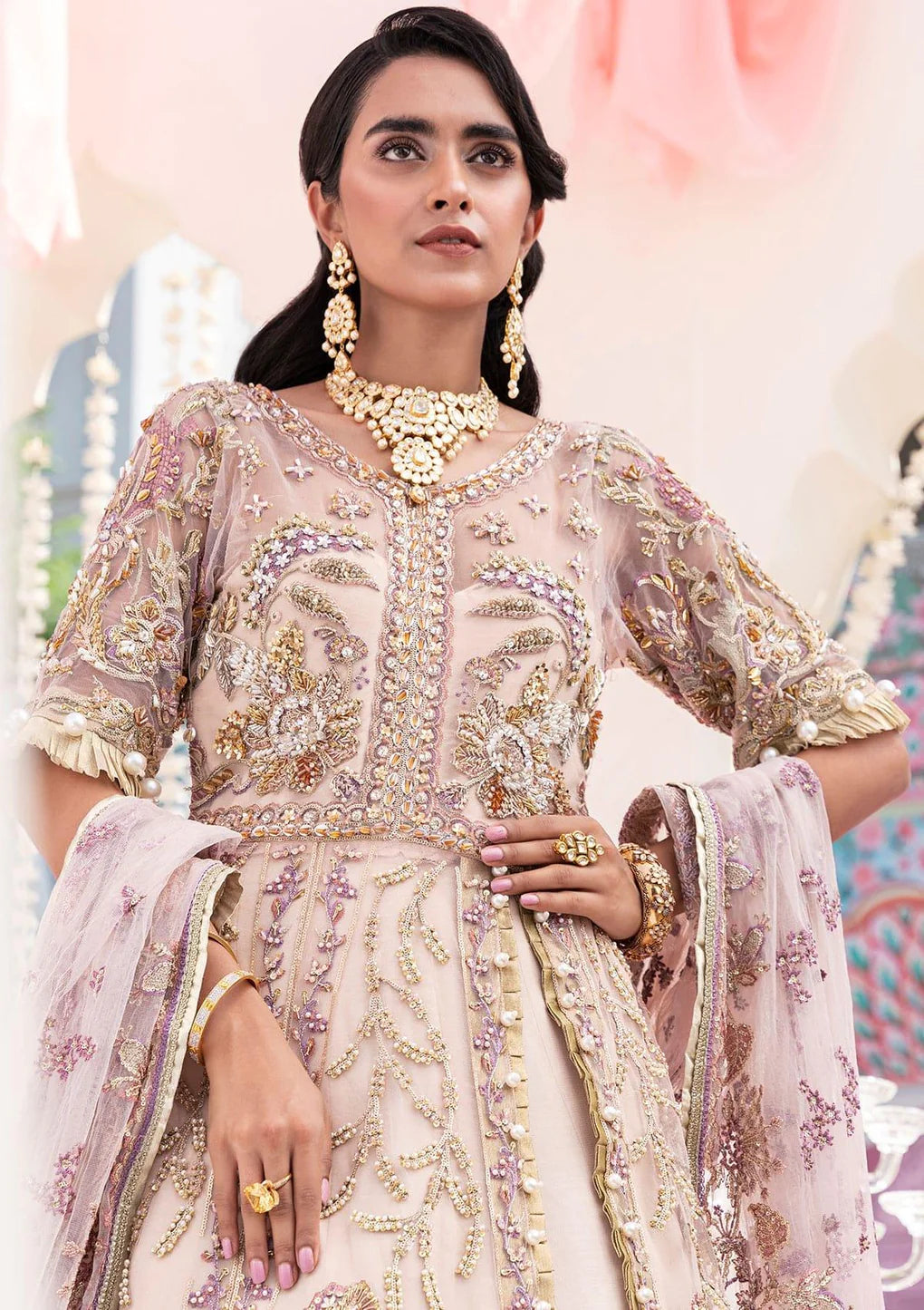 Veer Di Wedding by Elaf Unstitched 3 Piece Embroidered Suit EF22VW EVW 05 JAHAN ARAA - Bridal Collection Brand Mafia by Zonash