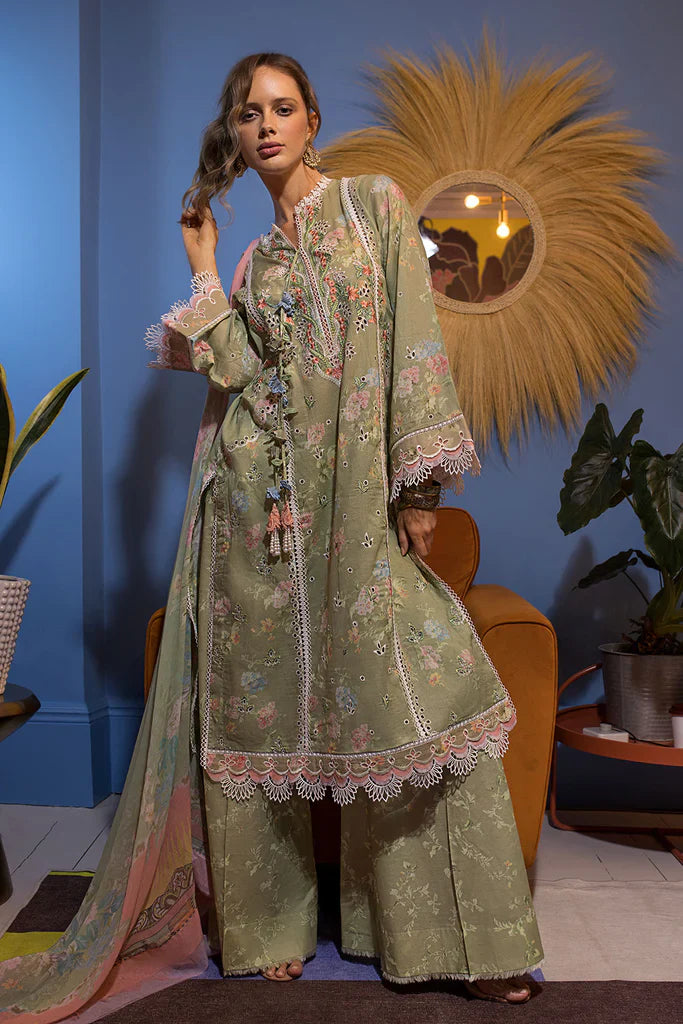 Vital By Sobia Nazir Unstitched 3 Piece Embroidered Lawn Suit SN24V 9A - Eid Summer Collection