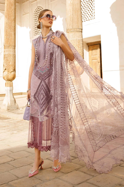 Voyage A Luxe By Maria B Unstitched 3 Piece Embroidered Lawn Suit MB23V 1A - Eid Collection Brand Mafia by Zonash