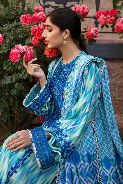 Zaha By Khadijah Shah Unstitched 3 Piece Embroidered Lawn Suit ZF 23-10 Aysel - Festive Lawn Collection Brand Mafia by Zonash