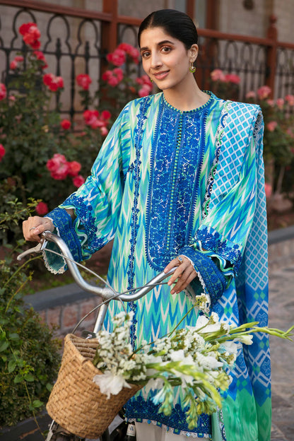 Zaha By Khadijah Shah Unstitched 3 Piece Embroidered Lawn Suit ZF 23-10 Aysel - Festive Lawn Collection Brand Mafia by Zonash