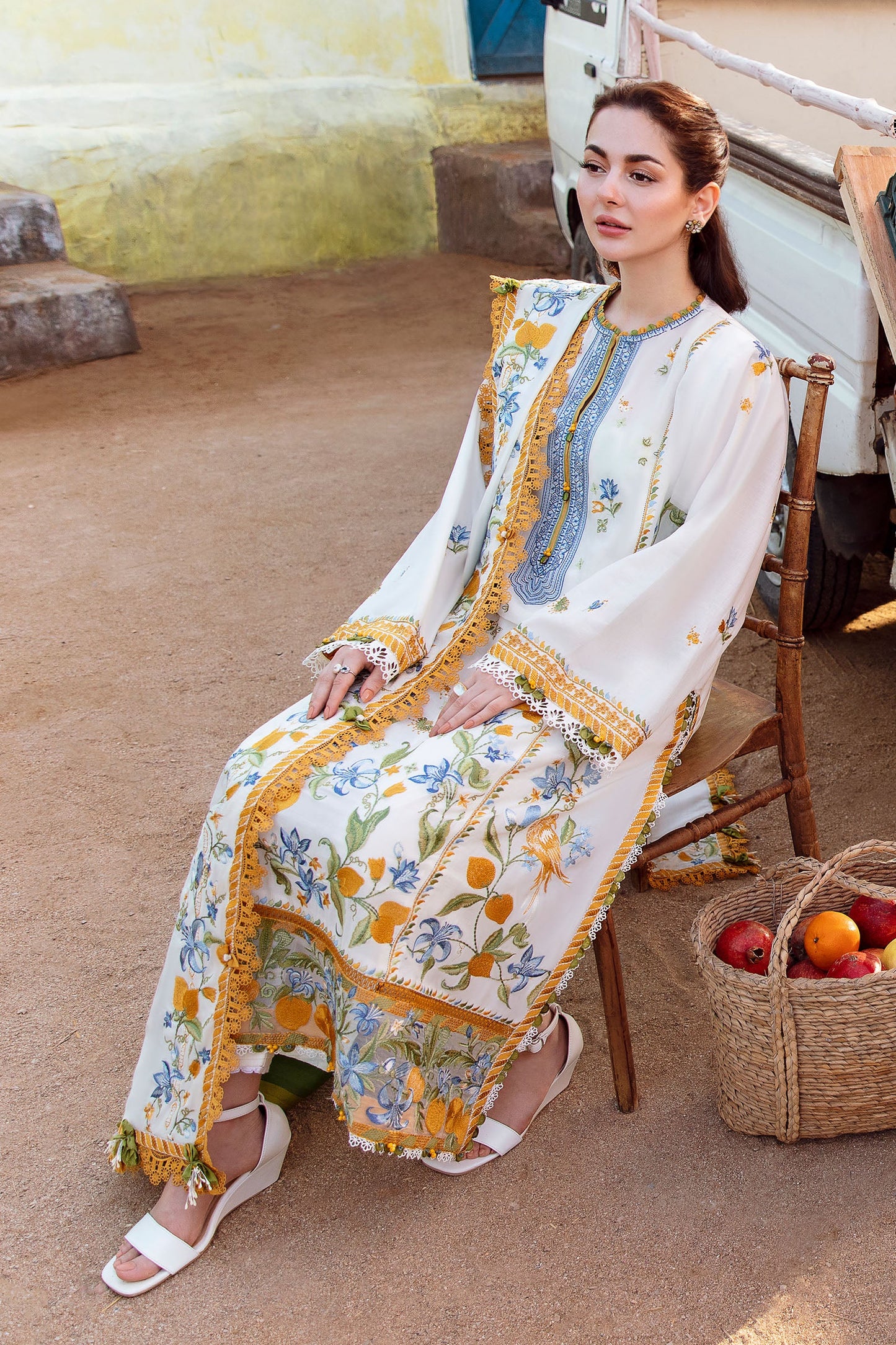 Zaha By Khadijah Shah Unstitched 3 Piece Embroidered Lawn Suit - ZKS23L - LEYA (ZL23-07 A) - Spring / Summer Collection Brand Mafia by Zonash