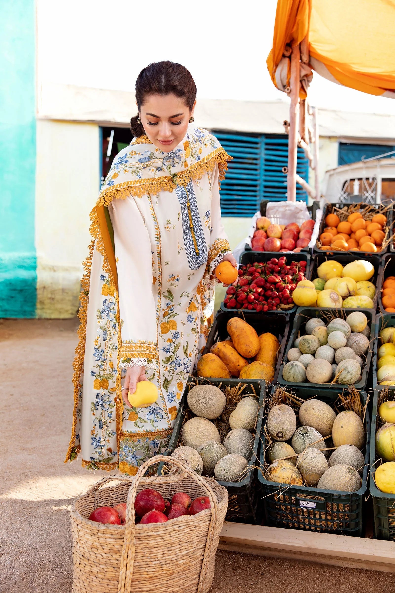 Zaha By Khadijah Shah Unstitched 3 Piece Embroidered Lawn Suit - ZKS23L - LEYA (ZL23-07 A) - Spring / Summer Collection Brand Mafia by Zonash