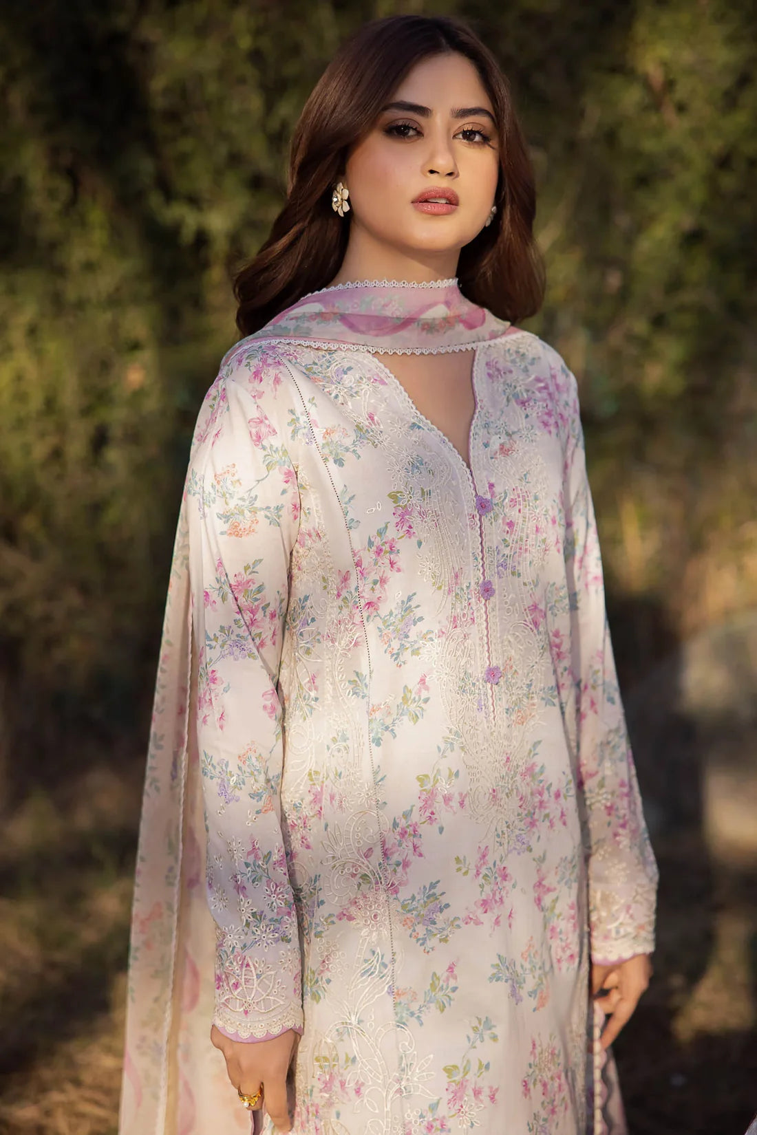 Zaha By Khadijah Shah Unstitched 3 Piece Embroidered Lawn Suit ZKS24F ZL24-03 A AYSEL - Festive Collection - Brand Mafia by Zonash