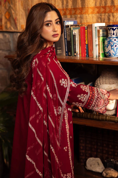 Zaha By Khadijah Shah Unstitched 3 Piece Embroidered Lawn Suit ZKS24F ZL24-07 B ZENEL - Festive Collection - Brand Mafia by Zonash