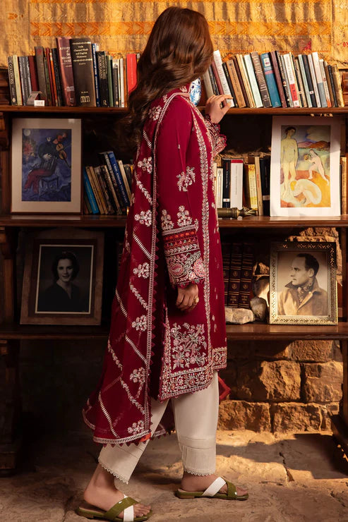 Zaha By Khadijah Shah Unstitched 3 Piece Embroidered Lawn Suit ZKS24F ZL24-07 B ZENEL - Festive Collection - Brand Mafia by Zonash