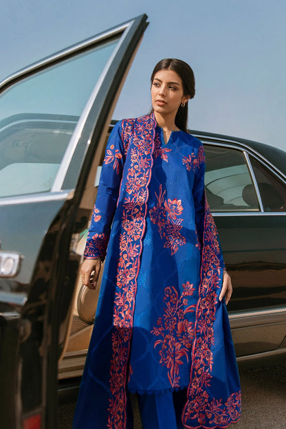 Zaha by Khadijah Shah Unstitched 3 Piece Embroidered Lawn Suit ZKS21L ZL21-14-B ZAVOSH - Summer Collection - Brand Mafia by Zonash