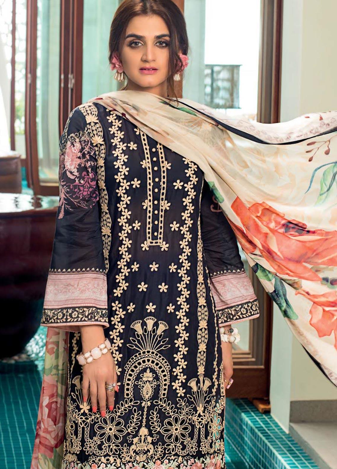 Zainab Chottani Unstitched 3 Piece Embroidered Chikankari Suit ZC20LL 7B - Luxury Collection Brand Mafia by Zonash