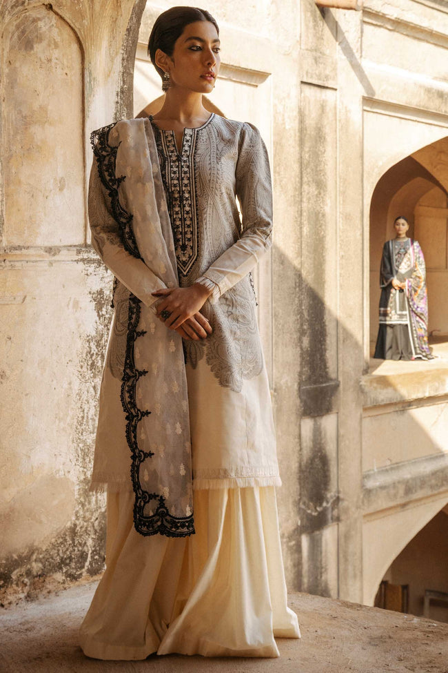 Zara Shahjahan Unstitched 3 Piece Embroidered Jacquard Suit ZSJ20GL MUMTAZ-B - Spring / Summer Collection Brand Mafia by Zonash