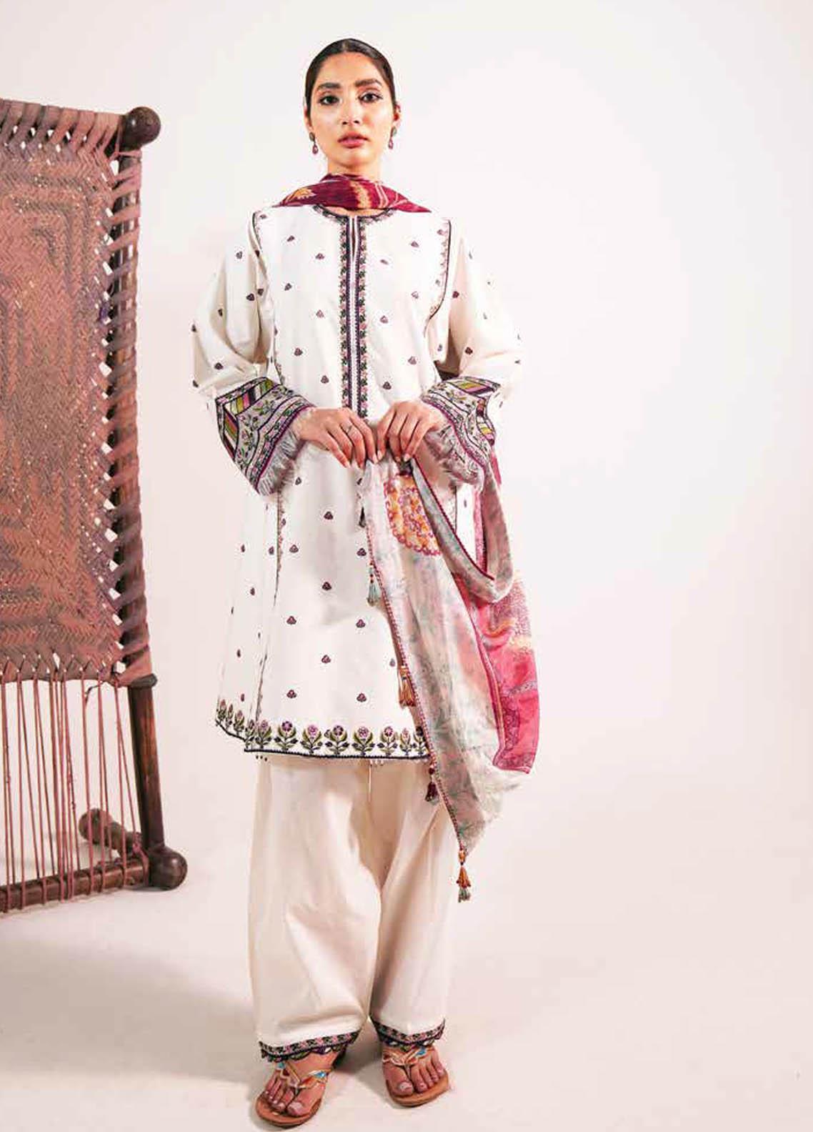 Zara Shahjahan Unstitched 3 Piece Embroidered Lawn Suit ZS21L 01 Meesha-A - Summer Collection Brand Mafia by Zonash