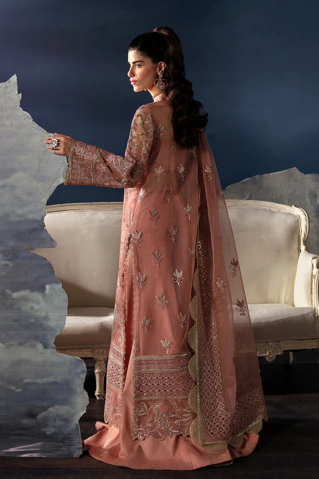 La Fuchsia By Afrozeh Unstitched 3 Piece Embroidered Organza Suit V2AF24L Elea - Festive Collection