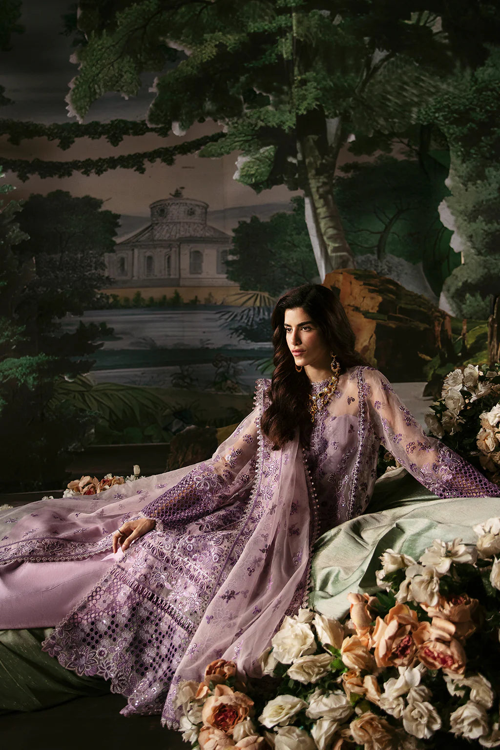 La Fuchsia By Afrozeh Unstitched 3 Piece Embroidered Organza Suit V2AF24L Helen - Festive Collection