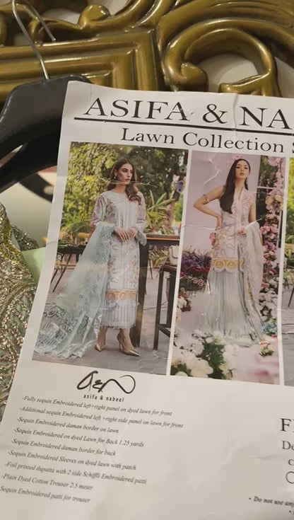 Ariana By Asifa & Nabeel Stitched 3 Piece Embroidered Lawn Suit - FLORIAN 6B - Luxury Lawn Collection