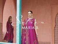 Sateen By Maria B Unstitched 3 Piece Embroidered Cotton Suit MB23ST D-04 Magenta - Luxury Collection