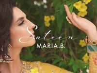 Sateen By Maria B Unstitched 3 Piece Embroidered Cotton Suit MB23ST D-05 Yellow - Luxury Collection