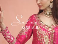 Sateen By Maria B Unstitched 3 Piece Embroidered Cotton Suit MB23ST D-09 Fuchsia Pink - Luxury Collection