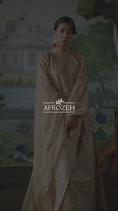 La Fuchsia By Afrozeh Unstitched 3 Piece Embroidered Organza Suit V2AF24L Reese - Festive Collection