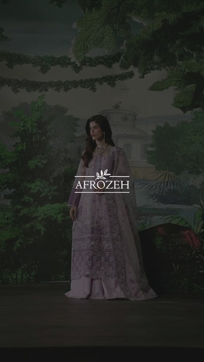 La Fuchsia By Afrozeh Unstitched 3 Piece Embroidered Organza Suit V2AF24L Helen - Festive Collection