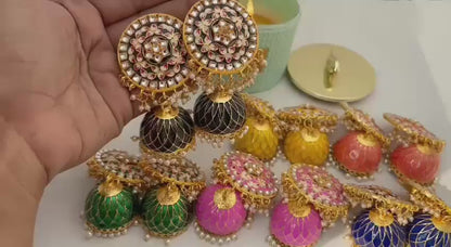 Latest Meenakari Jhumkas E-21