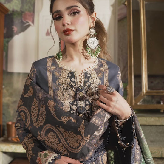 Rania By Asim Jofa Unstitched 3 Piece Embroidered Cambric Suit AJ23RN AJNR-03 - Spring / Summer Collection