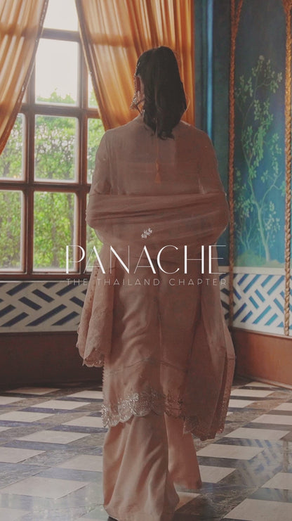 Panache By Ayzel By Afrozeh Unstitched 3 Piece Embroidered Chiffon Suit PCAAF23 AZ-V5-05 Amour - Luxury Collection