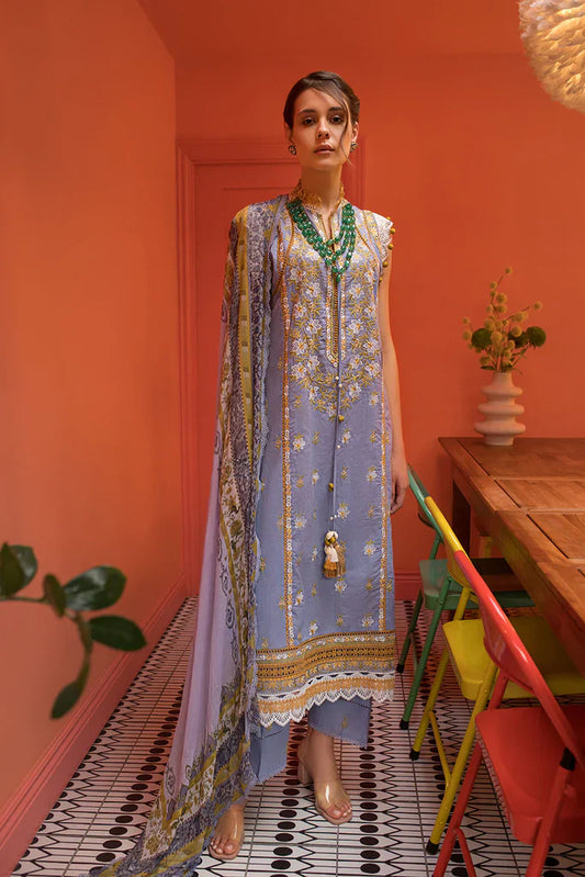 Vital By Sobia Nazir Unstitched 3 Piece Embroidered Lawn Suit SN24V 10A - Eid Summer Collection