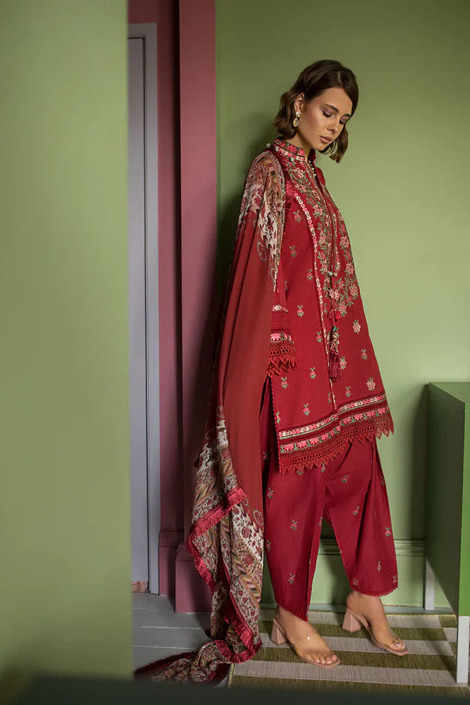 Vital By Sobia Nazir Unstitched 3 Piece Embroidered Lawn Suit SN24V 10B - Eid Summer Collection