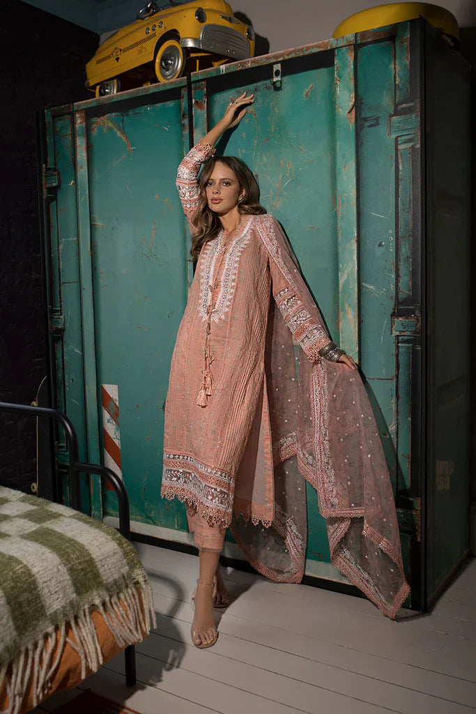 Vital By Sobia Nazir Unstitched 3 Piece Embroidered Lawn Suit SN24V 1A - Eid Summer Collection