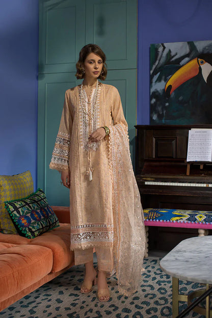 Vital By Sobia Nazir Unstitched 3 Piece Embroidered Lawn Suit SN24V 1B - Eid Summer Collection