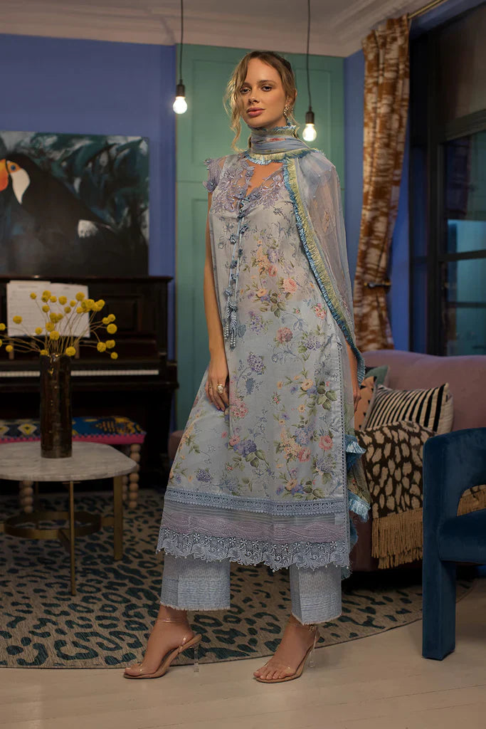 Vital By Sobia Nazir Unstitched 3 Piece Embroidered Lawn Suit SN24V 6A - Eid Summer Collection