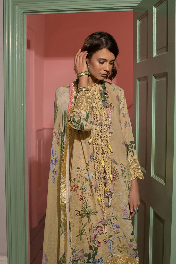 Vital By Sobia Nazir Unstitched 3 Piece Embroidered Lawn Suit SN24V 7A - Eid Summer Collection