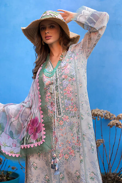 Vital By Sobia Nazir Unstitched 3 Piece Embroidered Lawn Suit SN24V 8A - Eid Summer Collection