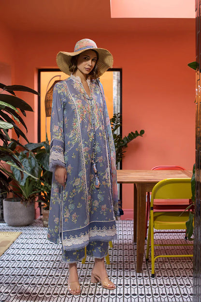 Vital By Sobia Nazir Unstitched 3 Piece Embroidered Lawn Suit SN24V 9B - Eid Summer Collection