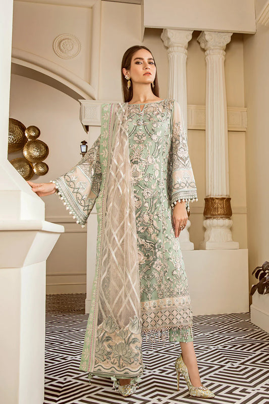 Baroque Chantelle Embroidered Chiffon 3 Piece Suit BQ19-05 Mint Tea Brand Mafia by Zonash