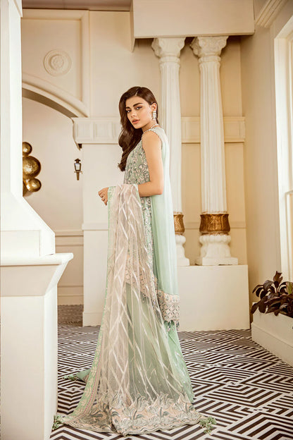 Baroque Chantelle Embroidered Chiffon 3 Piece Suit BQ19-05 Mint Tea Brand Mafia by Zonash